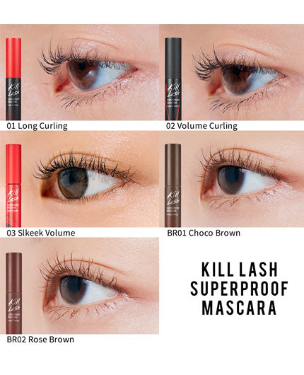 CLIO Kill Lash Superproof Mascara Long Curling | Brown Mascara | BONIIK | Best Korean Beauty Skincare Makeup in Australia