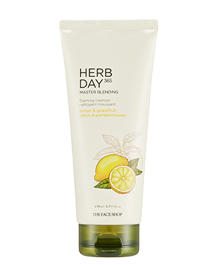 THE FACE SHOP Herb Day 365 Master Blending Foaming Cleanser - Lemon & Grapefruit | CLEANSER | BONIIK