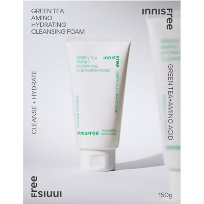 INNISFREE Green Tea Amino Hydrating Cleansing Foam | BONIIK Best Korean Beauty Skincare Makeup Store in Australia