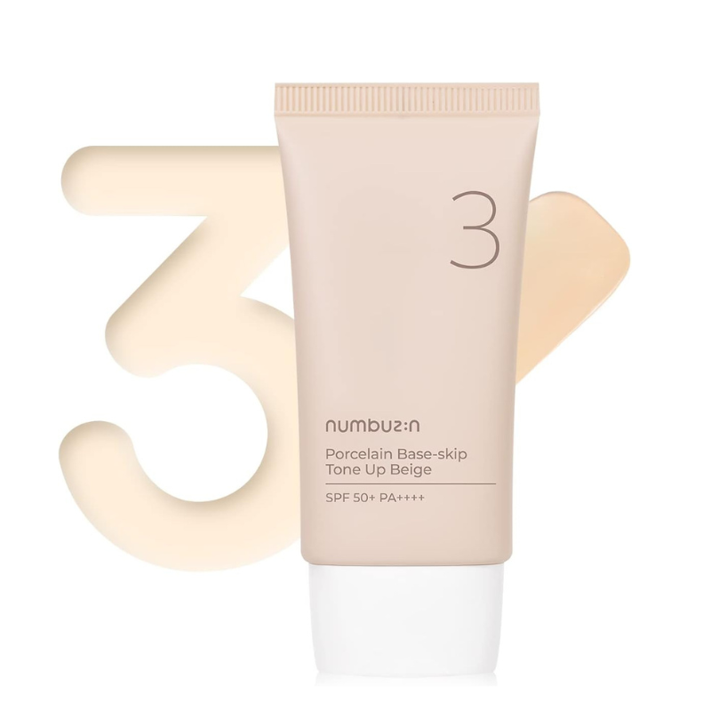 NUMBUZIN No.3 Porcelain Base-skip Tone Up Beige | Shop BONIIK Beauty